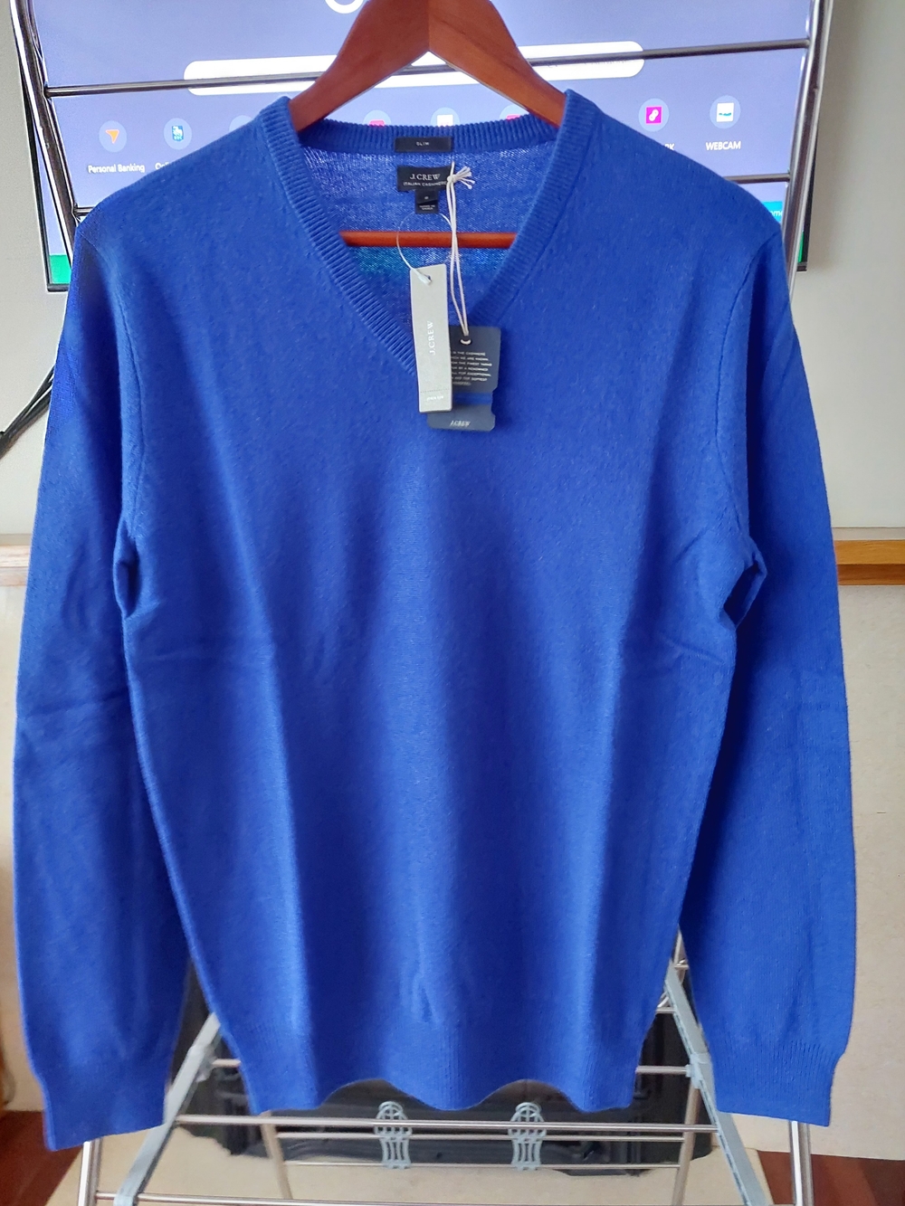 J. Crew Men’s V-Neck Sweater in Cobalt Blue